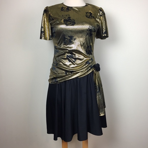 Vintage Dresses & Skirts - Vintage Glenfrey Asymmetrical Waist Dress